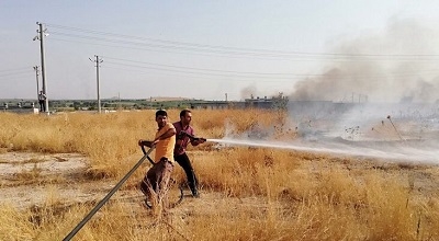 Ceylanpınar?ın Boşaltılmış Çadır Kentinde Yangın Çıktı