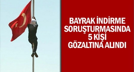 Diyarbakır`da Bayrak İndirme Soruşturmasında 5 Kişi Gözaltına Alındı