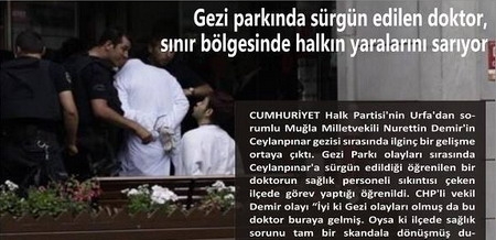 Gezi parkında sürgün edilen doktor, Ceylanpınar halkının yaralarını sarıyor