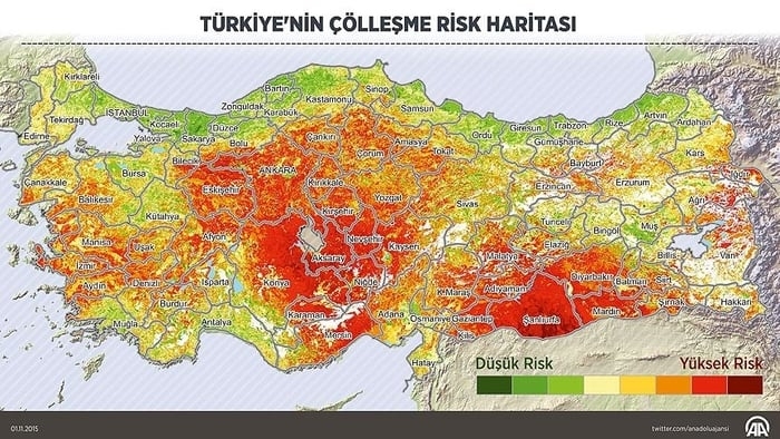 Türkiye Çölleşme Risk Haritası?nda Ceylanpınar İlk Sırada
