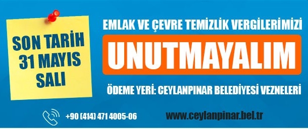 Ceylanpınar Belediyesi`nden Önemli Uyarı