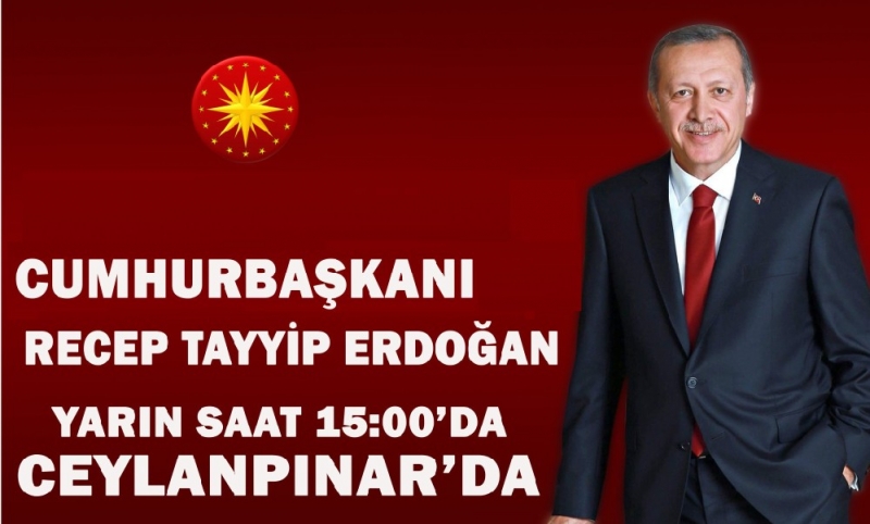 Cumhurbaşkanı Sayın Recep Tayyip Erdoğan yarın Ceylanpınara gelecek.