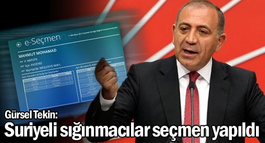 Gürsel Tekin: Suriyeli sığınmacılar seçmen yapıldı