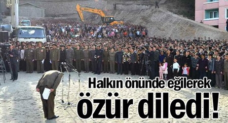 Halkın önünde eğilerek özür diledi!