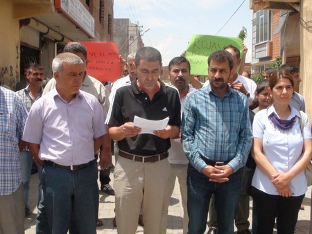 Serêkaniyê katliamı Ceylanpınar`da protesto edildi