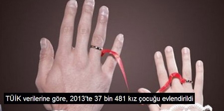 TÜİK verilerine göre, 2013?te 37 bin 481 kız çocuğu evlendirildi